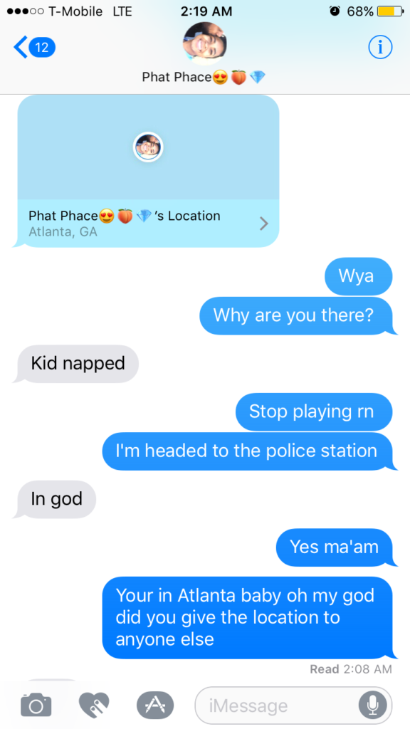 jaila gladden kidnap text messages