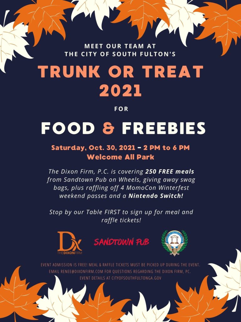 dixon firm trunk or treat city of south fulton fall event